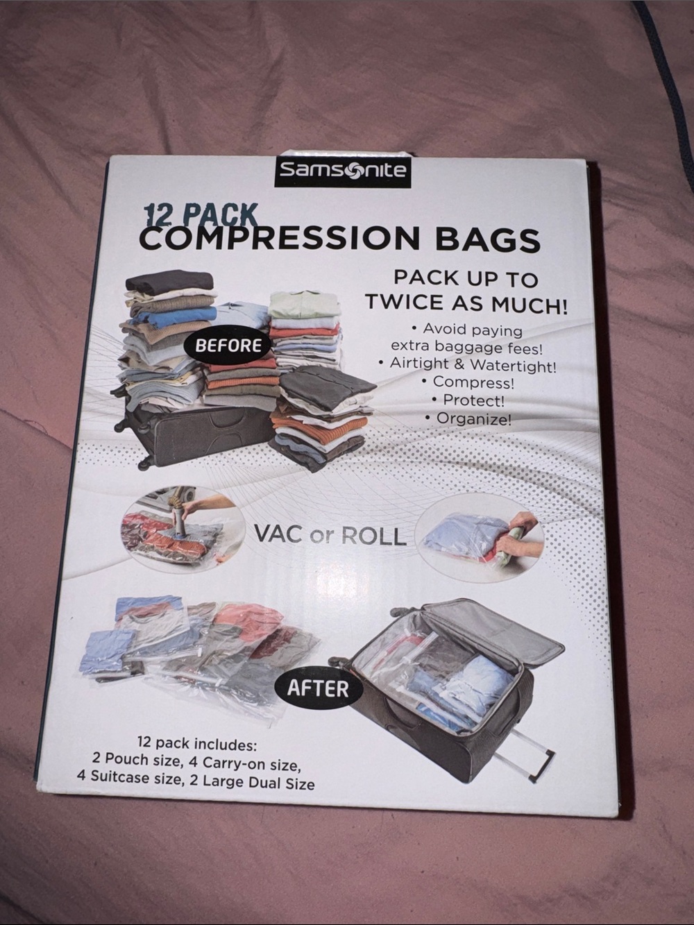 Samsonite White Compression Bags 12-Pack Travel Set